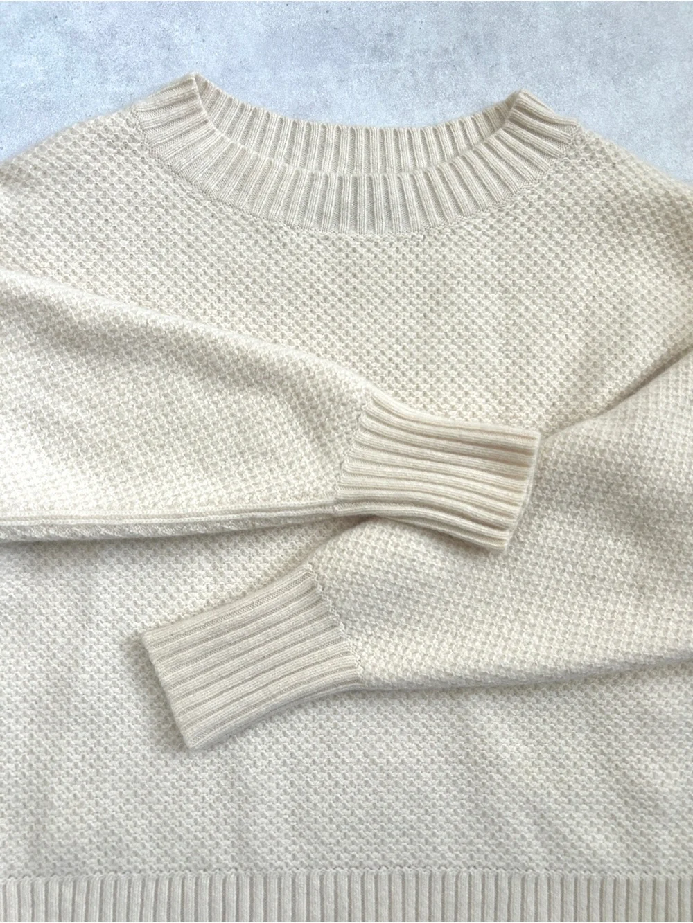 Everlane The ReCashmere Stroopwafel Crew Sweater - Bone | Size M